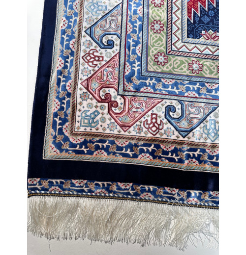 Ковер BUKHARA 5636 DARK BLUE CREAM, шелк 