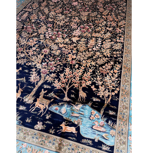 Ковер BUKHARA 5438 DARK BLUE, шелковый MAVY BLUE, шелк 