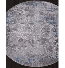 Ковер ARMINA 03852A темно синий с цветами scandinavian monstera / BLUE Круг