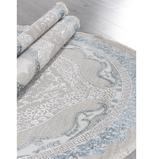 Ковер EFSAN Q010A CREAM SHRINK / BLUE FDY в стиле лофт 