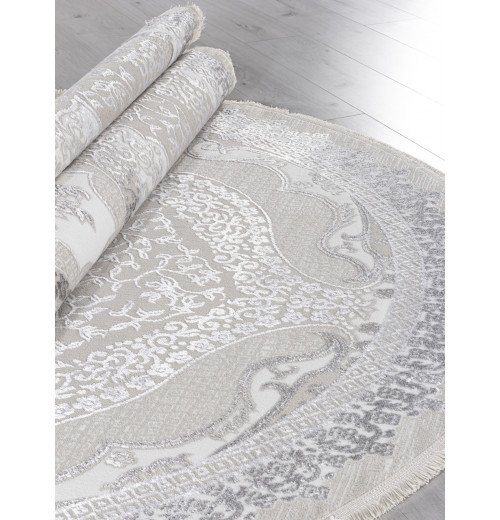 Ковер EFSAN Q010A CREAM SHRINK / GREY FDY Овал 