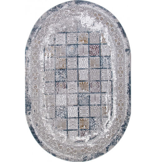 Ковер QUANTUM 03004G GREY / GREY Овал 