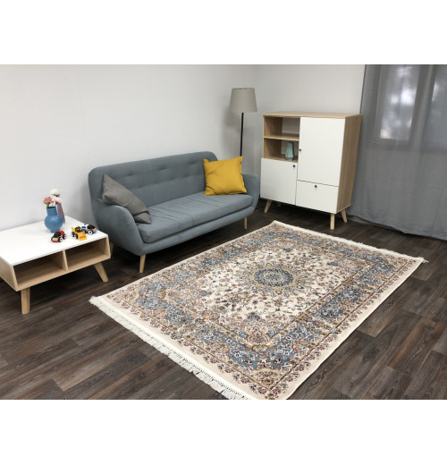 Ковер SHAHREZA d206 CREAM-BLUE Прямоугольник 