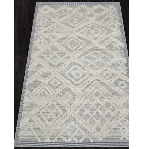 Ковер TUNIS 6609A WHITE / L.GRAY Прямоугольник 